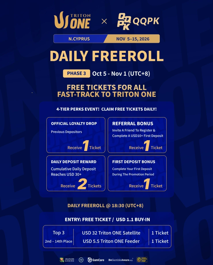Freeroll diário fase 3 | caminho para o Triton ONE